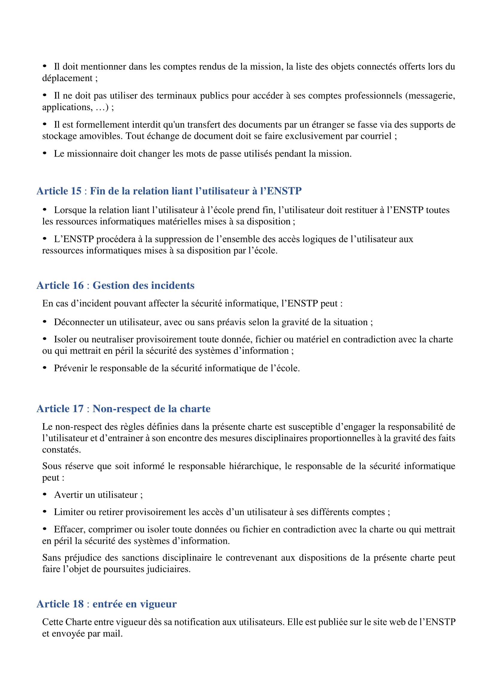 ENSTP Charte informatique 6